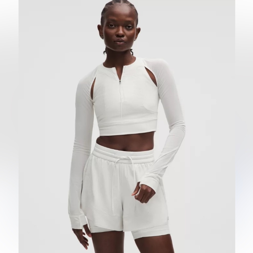 Lululemon Mesh Cropped Long-Sleeve Shirt SLNSH (Size XS)